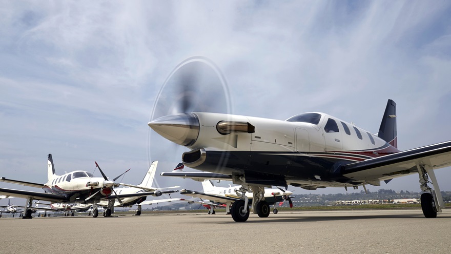 The 2019 TBM Owners and Pilots Association convention drew 120 of Daher's single-engine turboprops together in Denver. Photo by Mike Fizer.