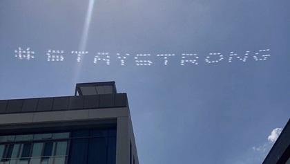 "#Stay Strong" was part of Skytypers' message of hope to southern California. Photo courtesy of Skytypers Inc.