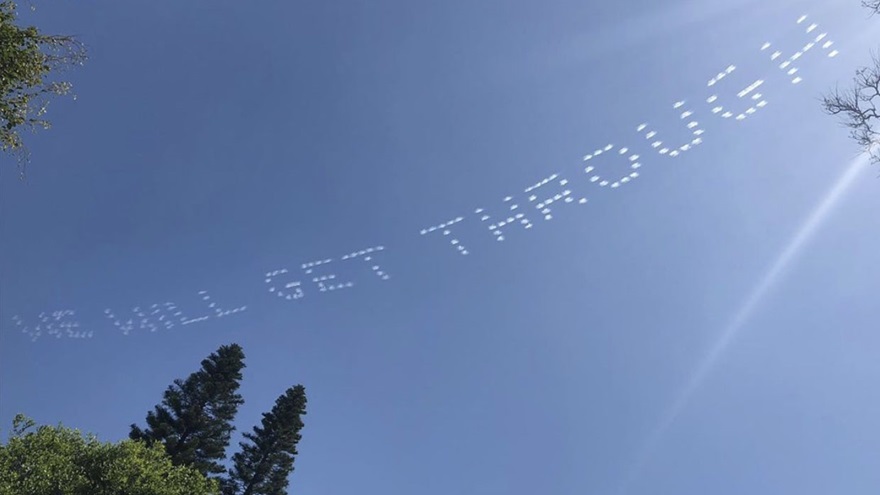 The Skytypers' core message of &quot;we will get through this&quot; was aimed at bringing positivity to Californians during the COVID-19 crisis. Photo courtesy of Skytypers Inc.