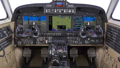 The new King Air features Innovative Solutions & Support ThrustSense Autothrottle and Collins Aerospace Pro Line Fusion flight deck. Photo by Mike Fizer.