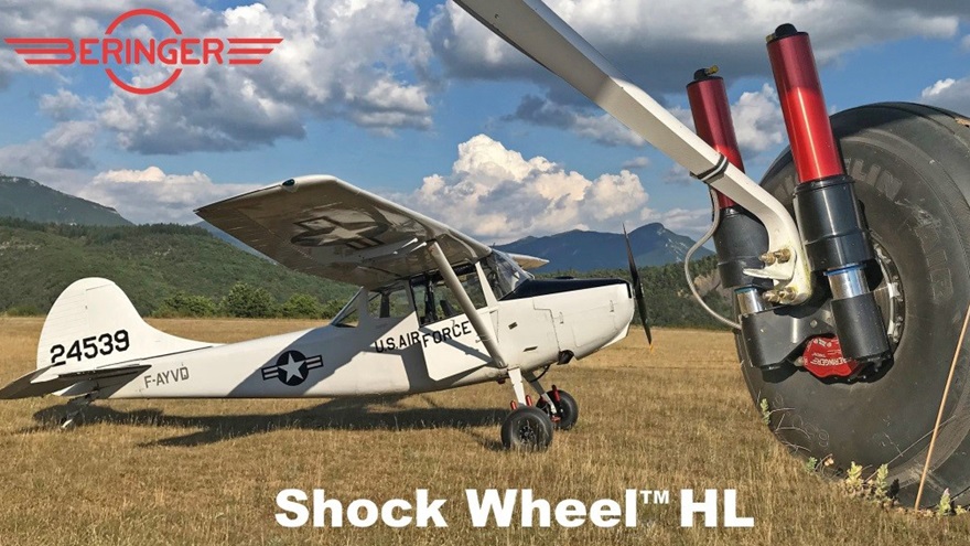 The Beringer Aero Shock Wheel HL is available for experimental airplanes weighing up to 3,000 pounds and will later be certified for Cessna taildraggers. Photo courtesy of Beringer Aero.