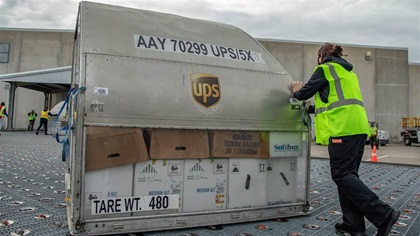One of these boxes might wind up in a museum someday. Photo courtesy of UPS Inc.
