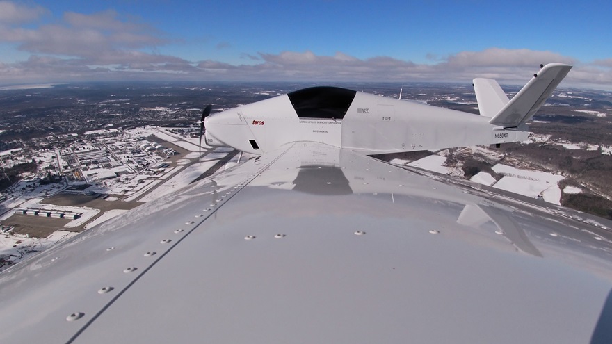 The Teros unmanned motorglider made an unmanned first flight in January. Photo courtesy of Sonex Aerospace.