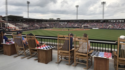 Many Grapefruit League ballparks have play areas for kids and off-the-field activities for all ages, including Publix Field at Joker Marchant Stadium in Lakeland. Photo courtesy of the Florida Sports Foundation. 