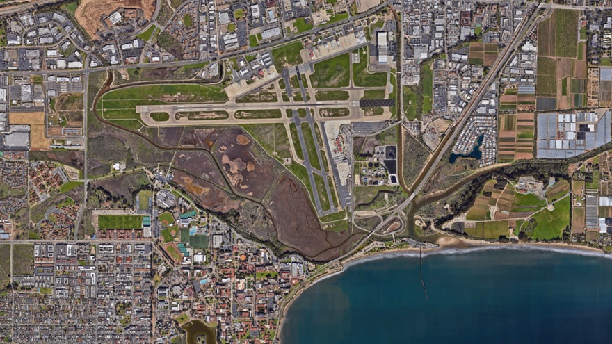 Santa Barbara Airport. Photo courtesy of Google Earth.