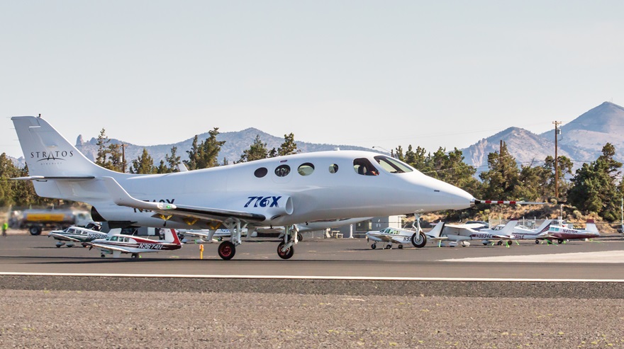 The Stratos 716X performed flawlessly during its first flight on July 2. Photo courtesy of Stratos Aircraft.