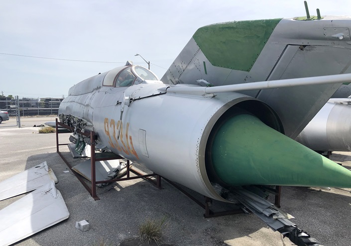 Two disassembled MiG-21 fighter interceptors are bound for the Wings Over Miami museum. Photo courtesy of Dennis Haber.