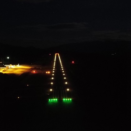 A new set of lights mark the runway at Lake County Airport in Leadville, Colorado. Photo courtesy of Airport Manager Brett Cottrell.