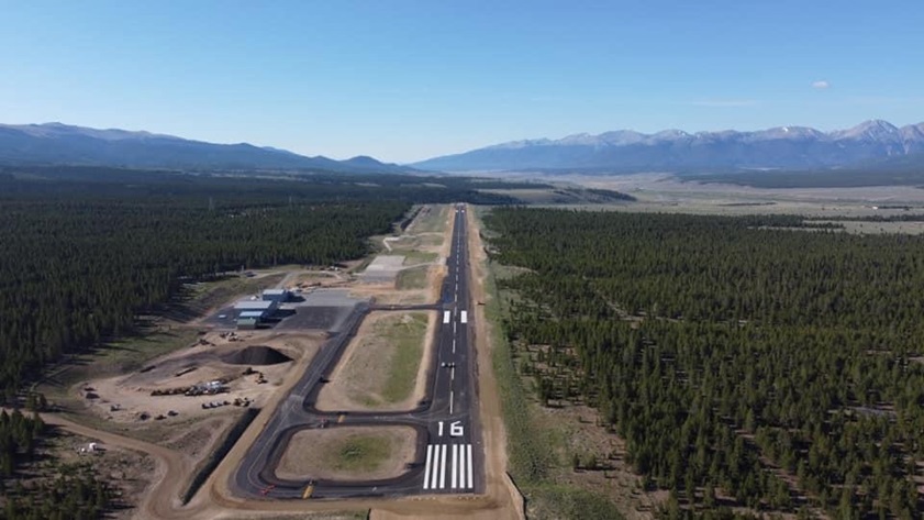 Lake County Airport in Leadville, Colorado, has a new runway and has reopened to fixed-wing traffic after more than a year of serving helicopters exclusively. Photo courtesy of Airport Manager Brett Cottrell.