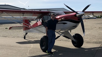Mike "Monty" Montgomery frequently commutes from his home in Festus, Missouri, to work near Spirit of Saint Louis Airport in his KitFox. He is the son of a U.S. Air Force navigator, and he’s had a lifelong fascination with aviation. He recently pledged to donate to the AOPA Foundation through an estate gift. Photo courtesy of Mike Montgomery.