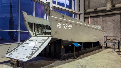 Landing Craft, Vehicle, Personnel (LCVP), a staple of World War II, was designed by Andrew Jackson Higgins and manufactured by Higgins Industries in New Orleans. Photo courtesy of The National WWII Museum.