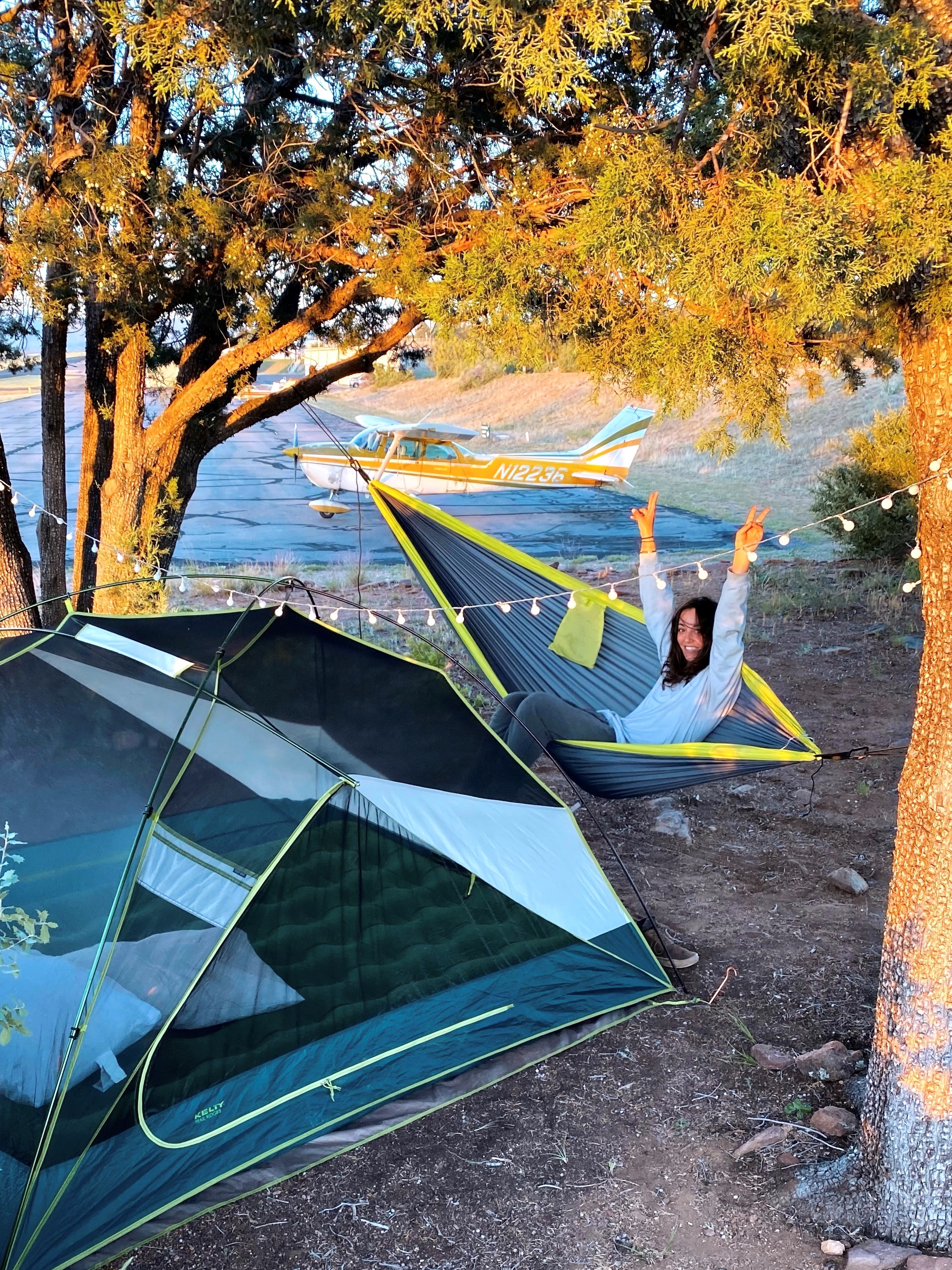 “Flamping,” or flying and camping with your aircraft, is a fun aviation hobby for Sarah Tamar and Filip Wolak. Photo by Sarah Tamar.