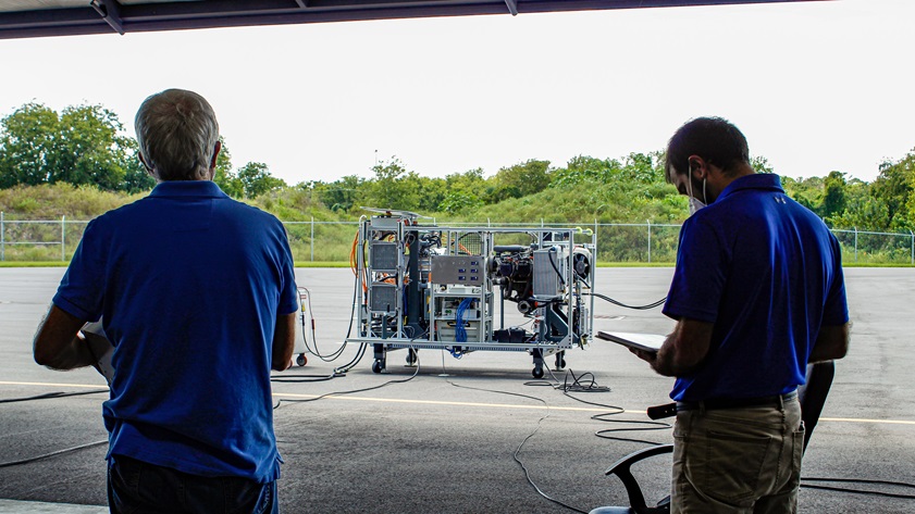 VerdeGo Aero announced a successful series of preliminary tests of a hybrid-electric aviation powerplant the company hopes to scale up to an output sufficient to propel a 7,000-pound aircraft. Photo courtesy of VerdeGo Aero.