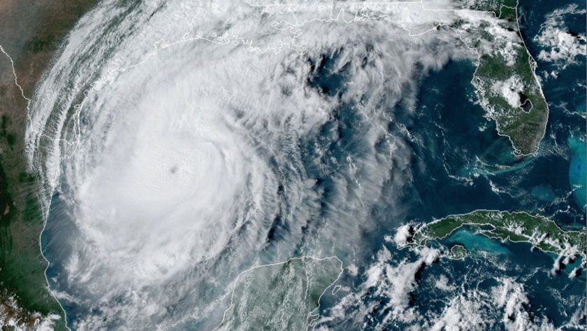 Hurricane Delta over the Gulf of Mexico. Photo courtesy of NOAA GOES.