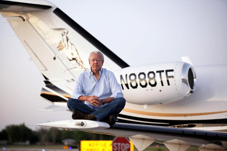 Tracy Forrest, Winter Park Construction founder, Bob Hoover Legacy Foundation president, and Citation Jet Pilots Association past president, who is shown with his Cessna Citation Mustang, died October 12. Photo courtesy of Winter Park Construction.
