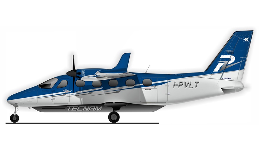 Tecnam will work with Rolls-Royce to fully electrify the P2012 for airline service. Image courtesy of Tecnam. 