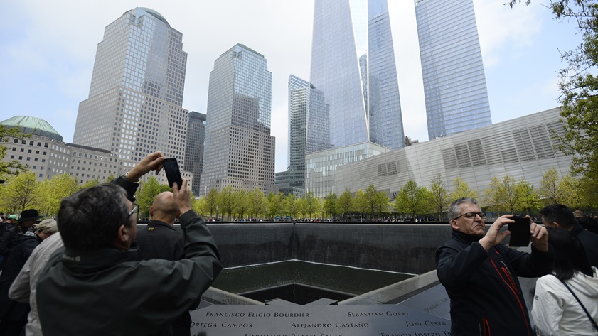 The 9/11 Monument in New York, shown May 8, 2016, is a stark reminder of the terrorism that struck the twin towers in 2001 to significantly change aviation in the United States. Photo by David Tulis.