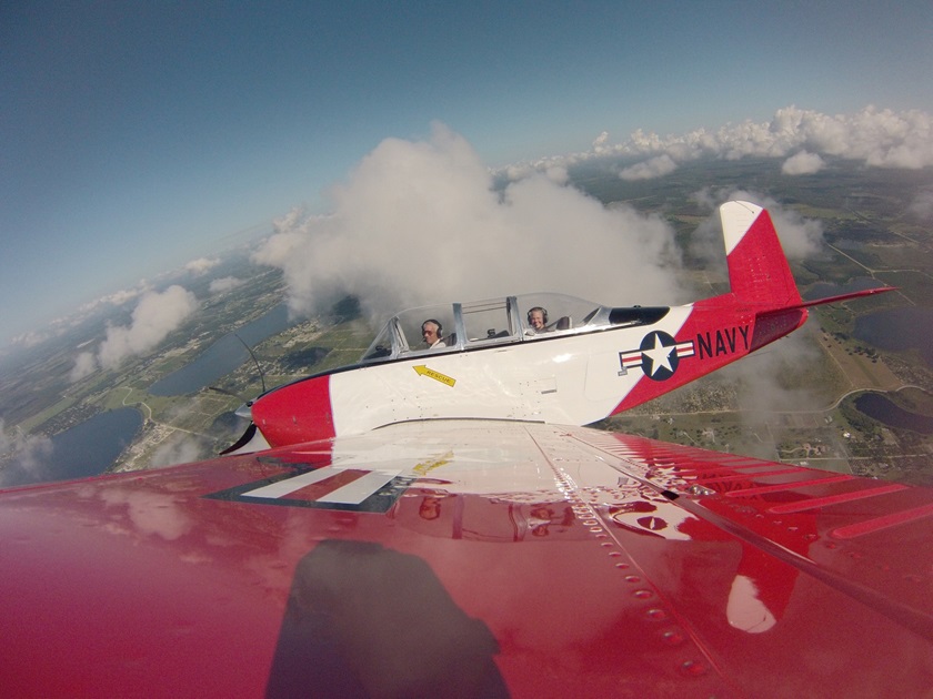 Janeen and Dennis Kochan have owned their Beechcraft T–34 Mentor for five years. Photo courtesy of Janeen Kochan. 