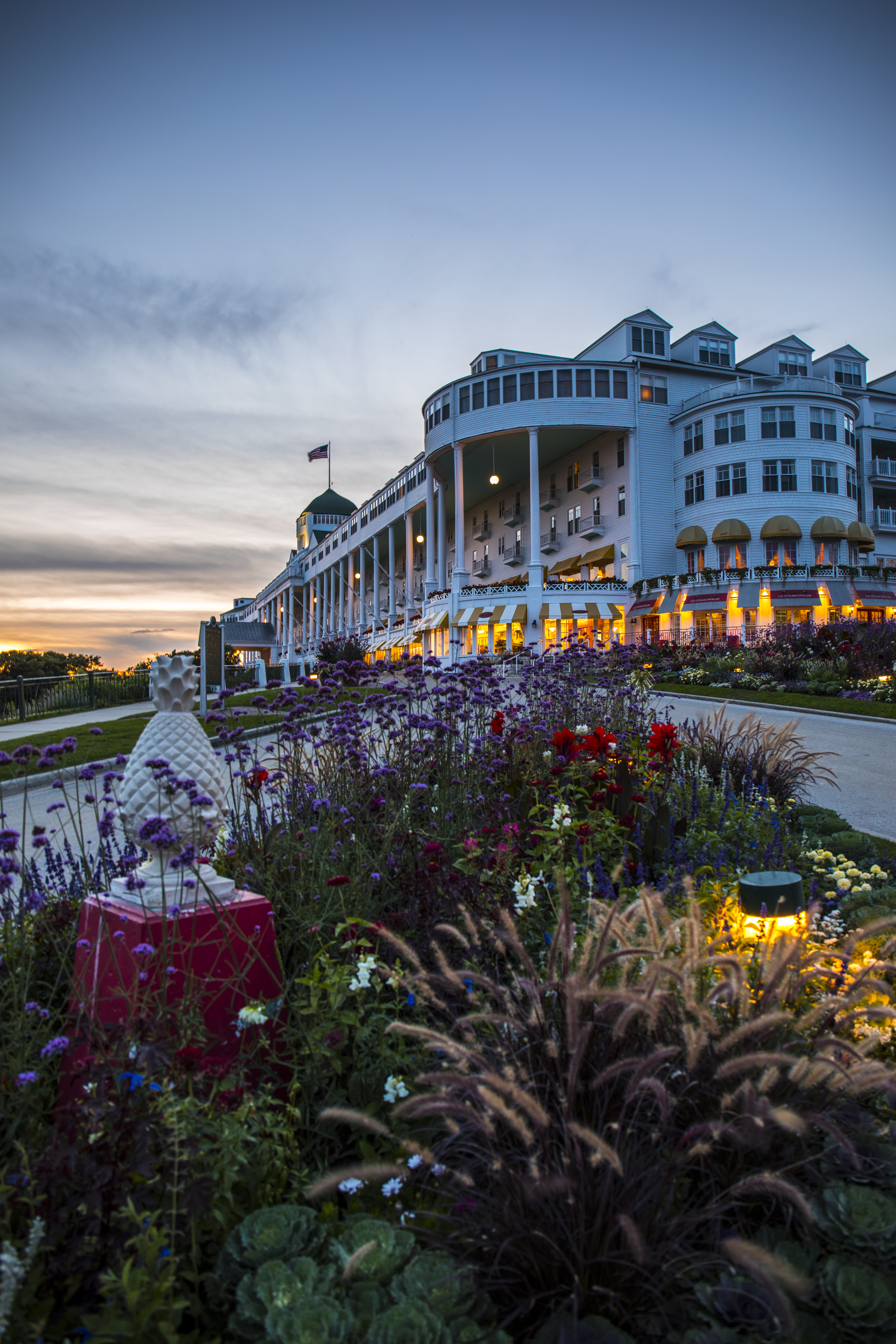 The Grand Hotel offers the world’s largest front porch at 660 feet long. Photo courtesy of the Mackinac Island Tourism Bureau. 