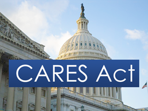 CARES Act text over Capital Building