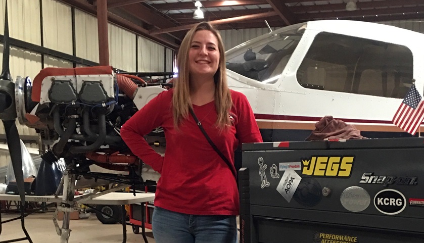 Student pilot and aircraft maintenance apprentice Meagan Huerta hopes to become an A&P, an emergency medical services pilot, a CFI, and a flight school owner. Photo courtesy of Meagan Huerta.