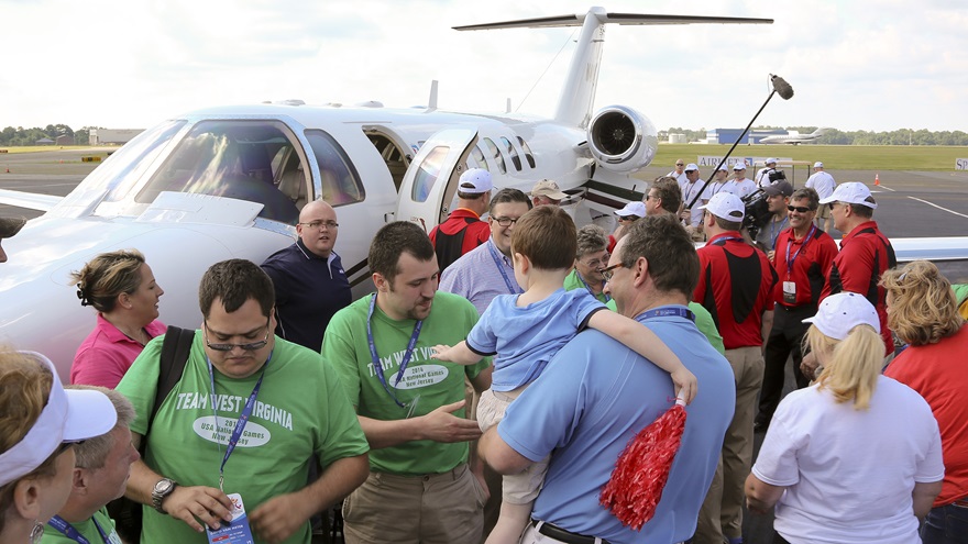 Textron Aviation has conducted several Special Olympics Airlifts since 1987, encouraging operators to participate in public benefit flying. Photo by Chris Rose.