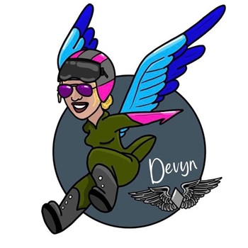'All you wanted was to make the [WASP] proud. You earned your Fifi wings,' Reiley's husband, Hunter, wrote on Facebook. This artwork, created by Faith Riemer, will be printed on patches and stickers to raise funds for a scholarship in Reiley's name. Image courtesy of Faith Riemer.