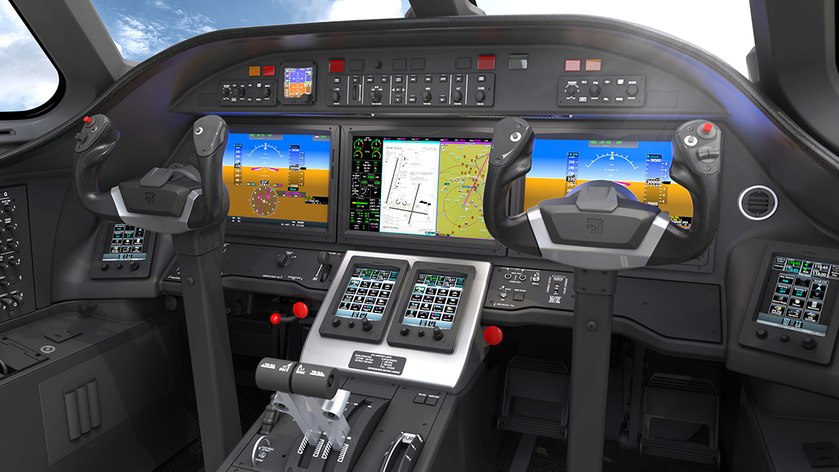 A Garmin G5000 avionics suite will be standard on the Cessna Citation Ascend flight deck. Image courtesy of Textron Aviation.