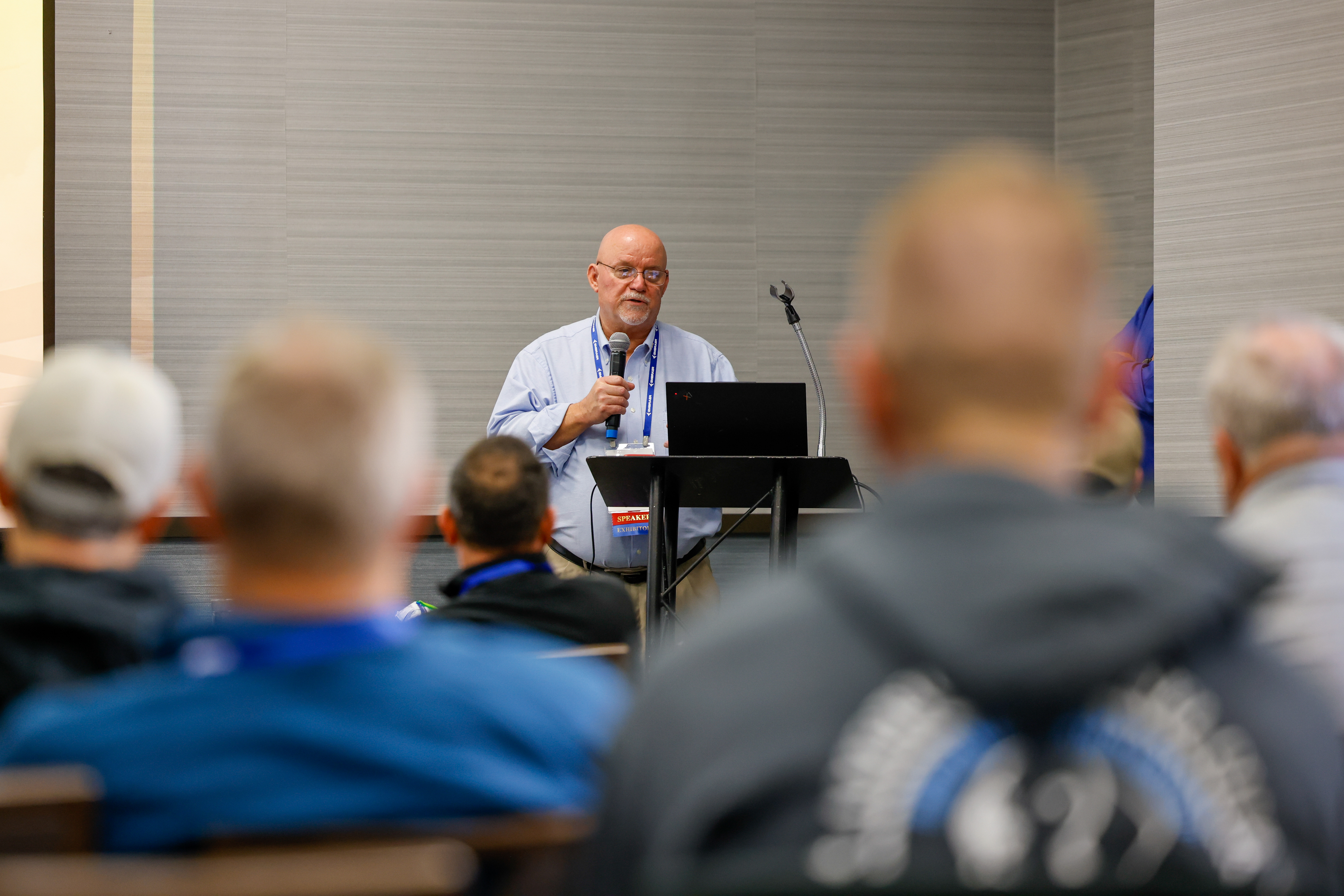 Speaker Bruce Blashka with Gleim Aviation delivers a presentation. Photo by Chris Rose.