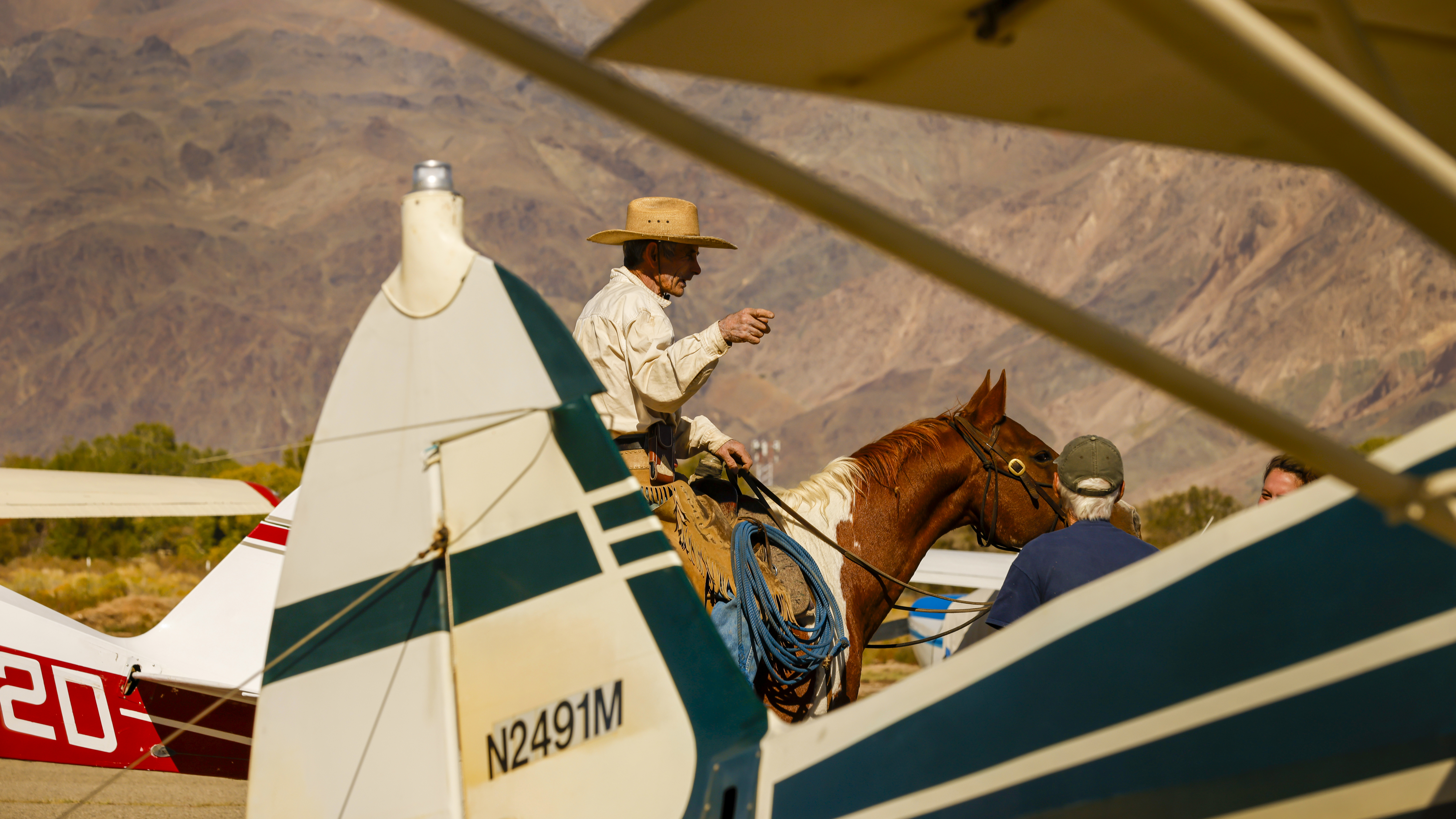 In the backcountry fields of the west, don’t be surprised if you run into riders on horseback—and be sure to check the field for both horses and wildlife before committing to landing. Photography by Chris Rose