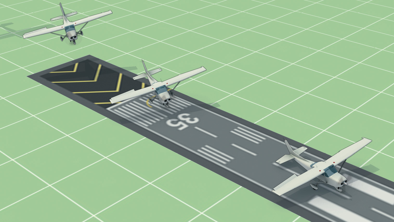 When performing a crosswind landing, the aircraft is crabbed into the wind. It is important to ensure the airplane's longitudinal axis is aligned with the runway's centerline just prior to touchdown to avoid overstressing the landing gear. Illustration by Charles Floyd
