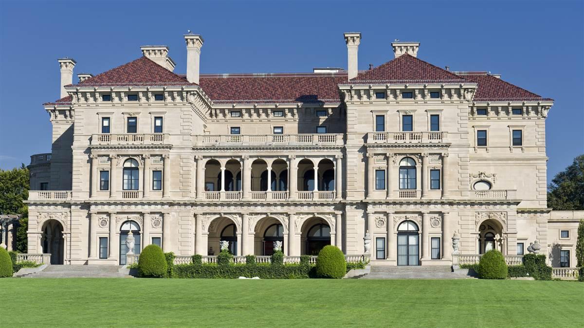 The Breakers, one of the famous mansions along Newport, Rhode Island's coastline.