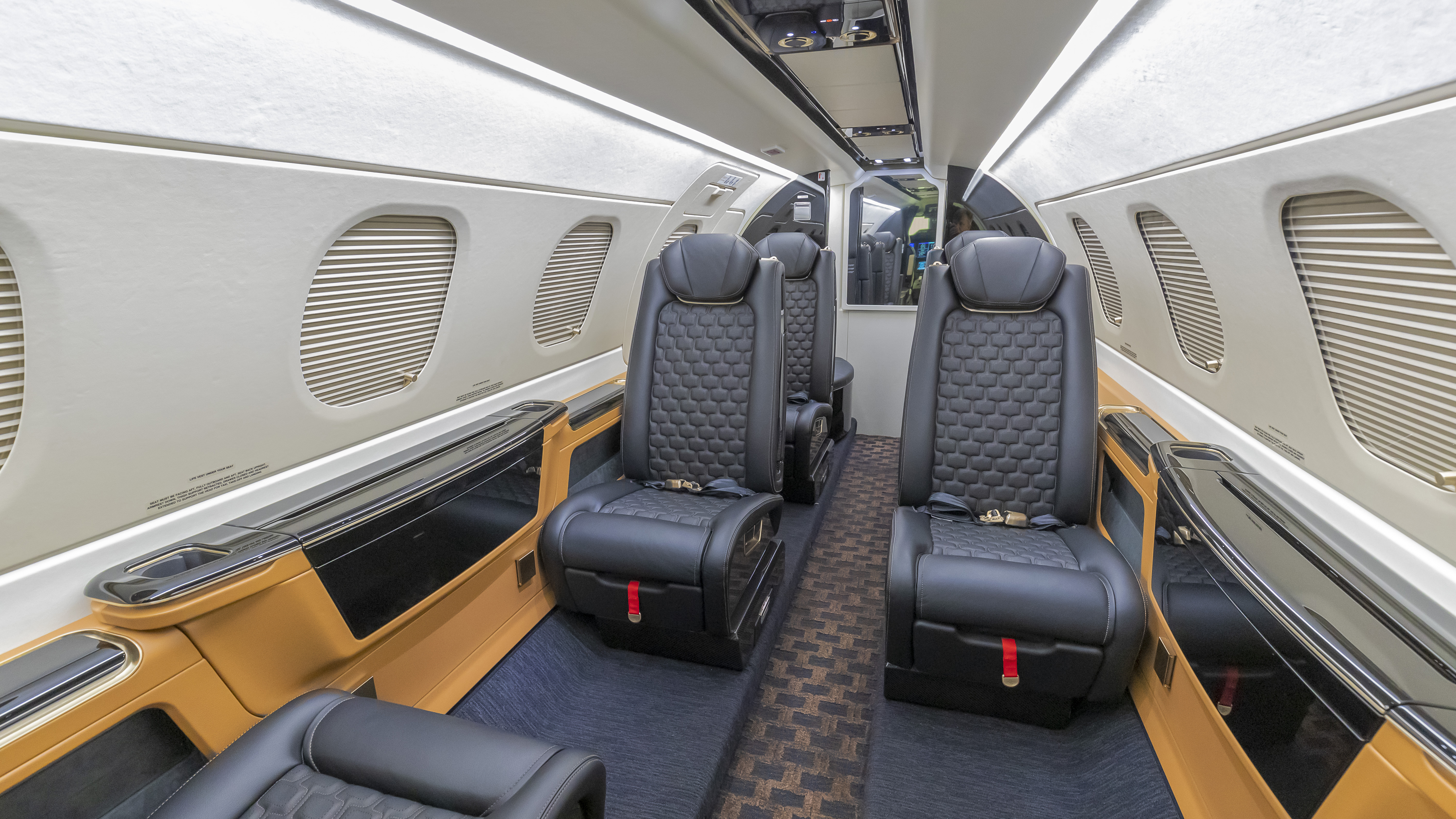 The entire cabin has a unique feel, makes a statement, and bears well-designed elements.