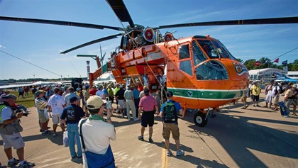 The  Skycrane always draws a crowd. Although not a big part of Oshkosh, arriving by helicopter is easy and fun.</p>
<p>HEadlines that affect you  Recent news from the aviation world