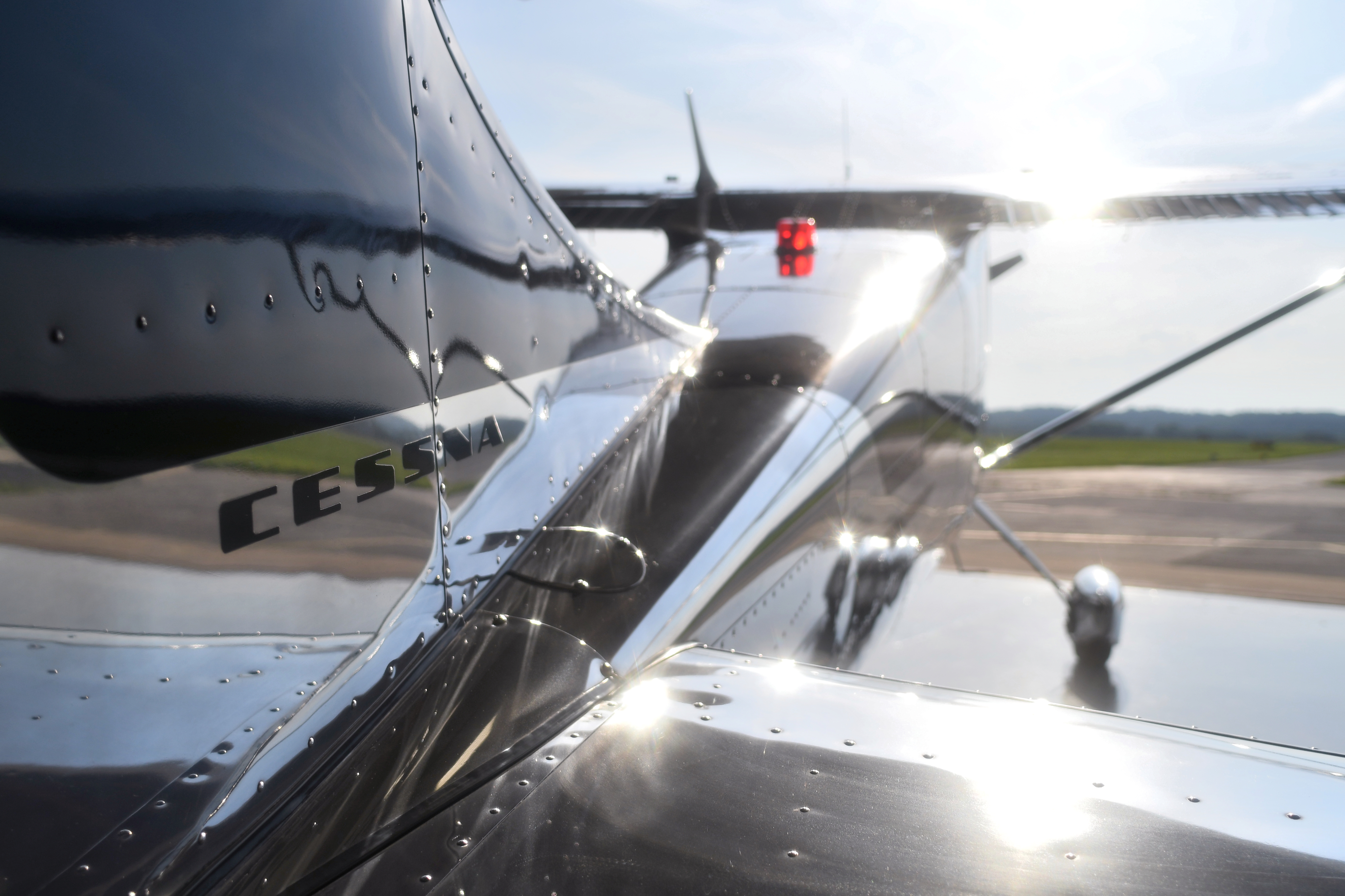 “Polish On, Fly Off,” October 2018 'AOPA Pilot': Passion in aviation doesn’t always involve flying. Vince Lalomia’s immaculate 1954 Cessna 170B boasts a mirrorlike finish. The New Jersey-based pilot quips that he spends more time with the orbital polisher in his hand than the classic Cessna’s yoke—and it’s a beautiful machine, on the ground and in the air. (Nikon D500, 20 mm, 1/8000, f/4, ISO 200)