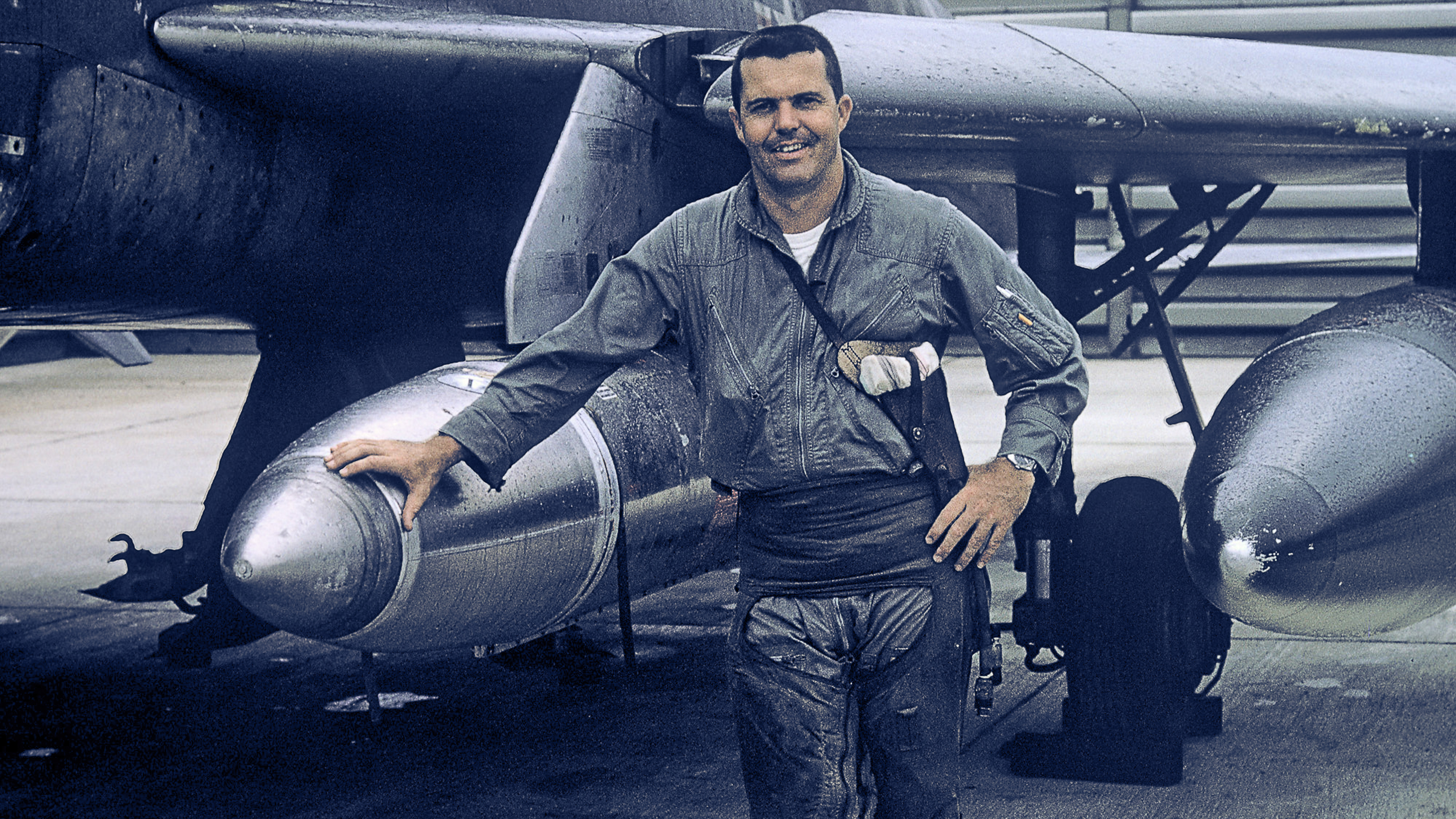 The youthful Fizer sported a “bulletproof mustache,” so named for Brig. Gen. Robin Olds, commander of the 8th Tactical Fighter Wing, who, in an effort to build morale, grew a handlebar mustache that his men copied.