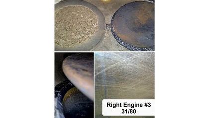 Right engine cylinder number 3, compression is 31/80.