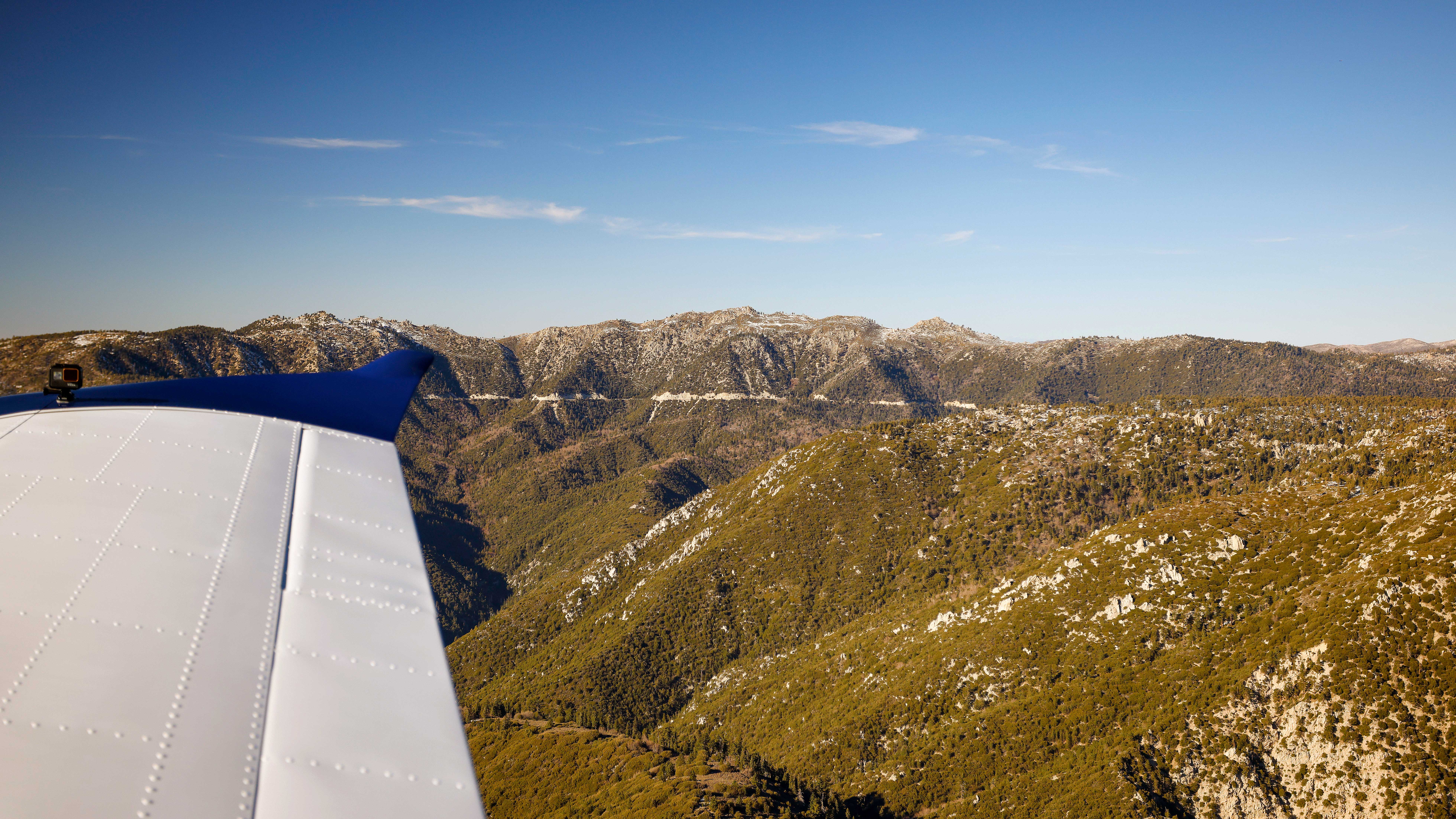 The white line on the mountain is the road to Big Bear, and a great visual guide for pilots to make sure they're flying up the correct valley.