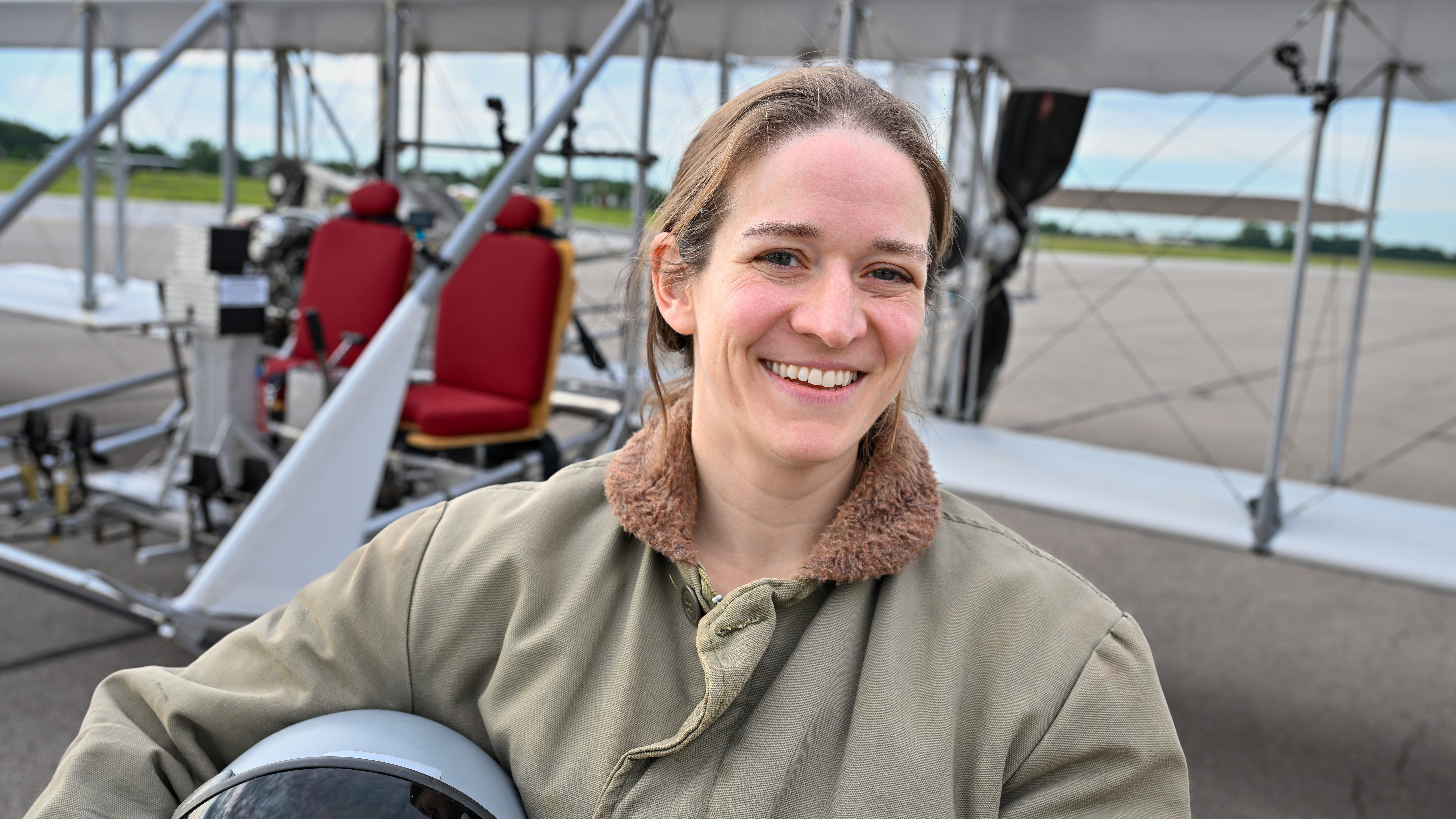 The author prepares for a flight in the White Bird.