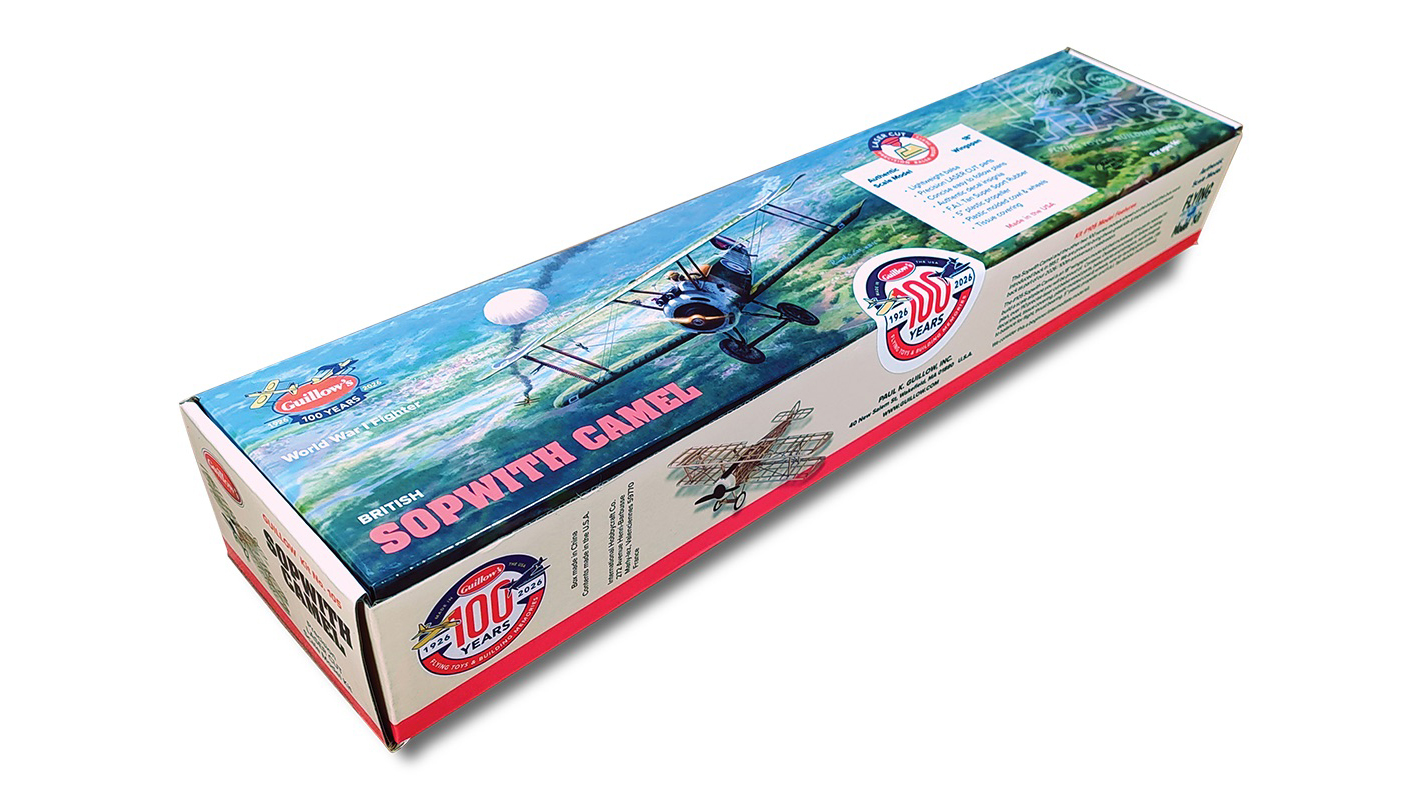 Kits for building your own British Sopwith Camel or Fokker D.VII. Photo courtesy of Guillow