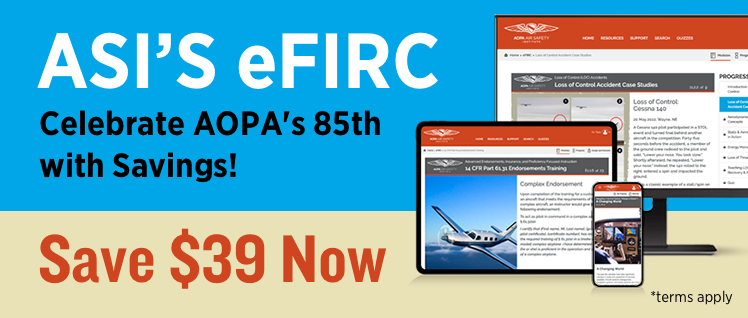 AOPA Air Safety Institute eFIRC - Save $39 Now