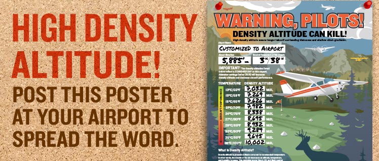 AOPA Air Safety Institute Density Altitude Article and Poster
