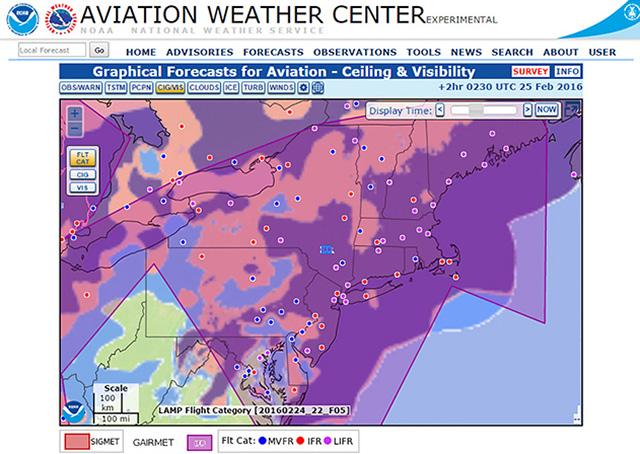 Futuristic weather products from the National Weather Service similar to this depiction of a large area of clouds and precipitation will soon replace the text-heavy area forecast. Photo courtesy of the National Weather Service.