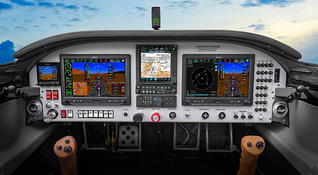 Aircraft panel featuring the new Garmin G5 standby instrument and GMA 245 audio panel. Image courtesy of Garmin.