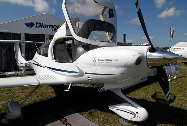 The 2013 Diamond DA40 XLT on display at the Sun ’n Fun International Fly-In & Expo.