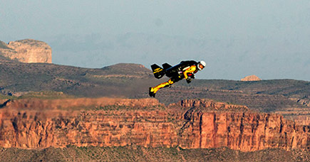 Jetman flies over the Grand Canyon.