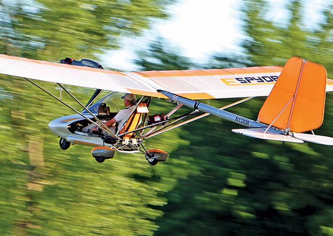 GreenWing International showed off the eSpyder, seen here lifting off at EAA AirVenture. Photo courtesy EAA