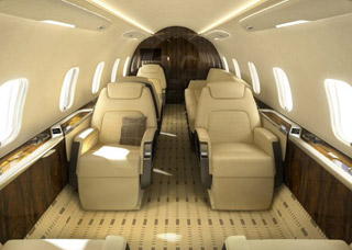 Challenger 350 interior. Image courtesy Bombardier Aerospace.