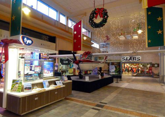 Pilgrim Aviation is displaying a Cessna 150 in a shopping mall this holiday season.