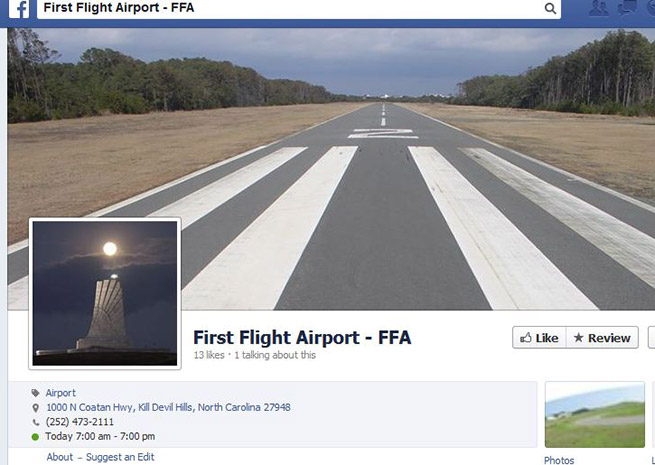 A Facebook page was quickly updated Oct. 17 to announce First Flight Airport is back to normal operations.